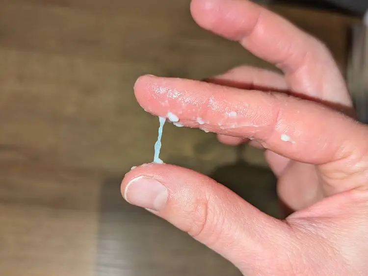 Whitish, clumpy S to S+ cervical mucus on cycle day 14; using tracke for birth control in the 8th cycle following two pregnancies
